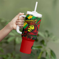 Jamaica Lion Tumbler With Handle Coat Of Arms Rastafarianism
