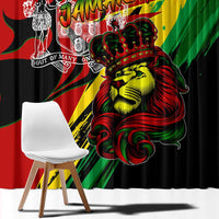 Jamaica Lion Window Curtain Coat Of Arms Rastafarianism