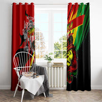 Jamaica Lion Window Curtain Coat Of Arms Rastafarianism