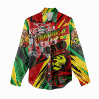 Jamaica Lion Women Casual Shirt Coat Of Arms Rastafarianism