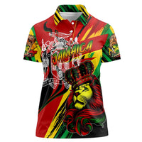 Jamaica Lion Women Polo Shirt Coat Of Arms Rastafarianism