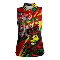 Jamaica Lion Women Sleeveless Polo Shirt Coat Of Arms Rastafarianism