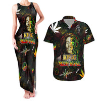 King Of Reggae Couples Matching Tank Maxi Dress and Hawaiian Shirt Legend Bob Peace and Love