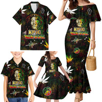 King Of Reggae Family Matching Mermaid Dress and Hawaiian Shirt Legend Bob Peace and Love