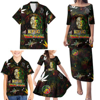 King Of Reggae Family Matching Puletasi and Hawaiian Shirt Legend Bob Peace and Love