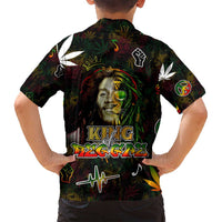 King Of Reggae Family Matching Tank Maxi Dress and Hawaiian Shirt Legend Bob Peace and Love