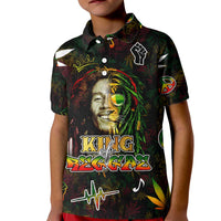 King Of Reggae Kid Polo Shirt Legend Bob Peace and Love