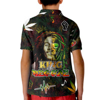 King Of Reggae Kid Polo Shirt Legend Bob Peace and Love