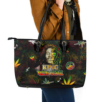 King Of Reggae Leather Tote Bag Legend Bob Peace and Love