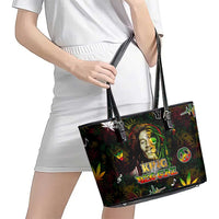 King Of Reggae Leather Tote Bag Legend Bob Peace and Love