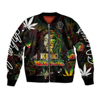 King Of Reggae Sleeve Zip Bomber Jacket Legend Bob Peace and Love