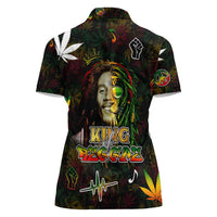 King Of Reggae Women Polo Shirt Legend Bob Peace and Love