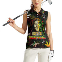 King Of Reggae Women Sleeveless Polo Shirt Legend Bob Peace and Love