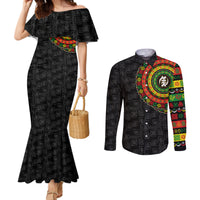 adinkra-symbols-couples-matching-mermaid-dress-and-long-sleeve-button-shirts-african-culture