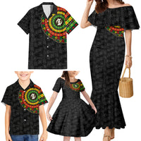 Adinkra Symbols Family Matching Mermaid Dress and Hawaiian Shirt African Culture - Wonder Print Shop