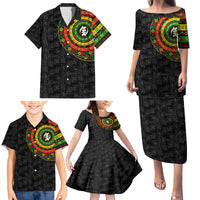 Adinkra Symbols Family Matching Puletasi Dress and Hawaiian Shirt African Culture - Wonder Print Shop