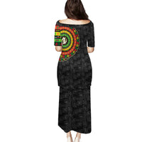Adinkra Symbols Family Matching Puletasi Dress and Hawaiian Shirt African Culture - Wonder Print Shop