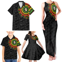 Adinkra Symbols Family Matching Tank Maxi Dress and Hawaiian Shirt African Culture - Wonder Print Shop