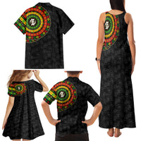 Adinkra Symbols Family Matching Tank Maxi Dress and Hawaiian Shirt African Culture - Wonder Print Shop