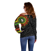 Adinkra Symbols Off Shoulder Sweater African Culture - Wonder Print Shop