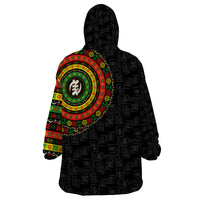 Adinkra Symbols Wearable Blanket Hoodie African Culture - Wonder Print Shop
