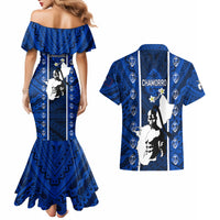 Guam Chamorro Warrior Couples Matching Mermaid Dress and Hawaiian Shirt Traditional Tribal Patterns - Wonder Print Shop