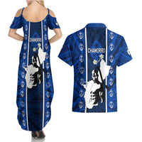 Guam Chamorro Warrior Couples Matching Summer Maxi Dress and Hawaiian Shirt Traditional Tribal Patterns - Wonder Print Shop