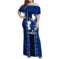 Guam Chamorro Warrior Family Matching Off Shoulder Maxi Dress and Hawaiian Shirt Traditional Tribal Patterns - Wonder Print Shop