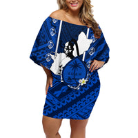 Guam Chamorro Warrior Family Matching Off Shoulder Short Dress and Hawaiian Shirt Traditional Tribal Patterns - Wonder Print Shop
