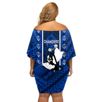 Guam Chamorro Warrior Family Matching Off Shoulder Short Dress and Hawaiian Shirt Traditional Tribal Patterns - Wonder Print Shop