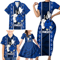 Guam Chamorro Warrior Family Matching Short Sleeve Bodycon Dress and Hawaiian Shirt Traditional Tribal Patterns - Wonder Print Shop