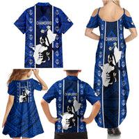 Guam Chamorro Warrior Family Matching Summer Maxi Dress and Hawaiian Shirt Traditional Tribal Patterns - Wonder Print Shop