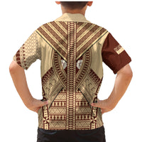 Fiji Bula Family Matching Mermaid Dress and Hawaiian Shirt Tapa Pattern Design - Wonder Print Shop