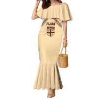 Fiji Bula Family Matching Mermaid Dress and Hawaiian Shirt Tapa Pattern Design - Wonder Print Shop