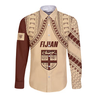 Fiji Bula Long Sleeve Button Shirt Tapa Pattern Design - Wonder Print Shop