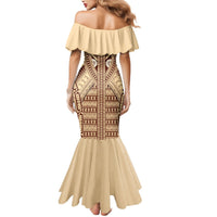 Fiji Bula Mermaid Dress Tapa Pattern Design - Wonder Print Shop