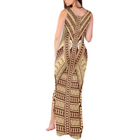 Fiji Bula Tank Maxi Dress Tapa Pattern Design - Wonder Print Shop
