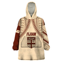 Fiji Bula Wearable Blanket Hoodie Tapa Pattern Design - Wonder Print Shop