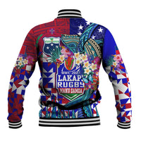 Manu Samoa Rugby 2023 Baseball Jacket Humpback Whale Hexagon Tribal Tropical Style - Wonder Print Shop