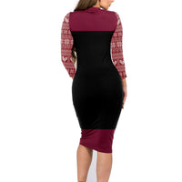 Merry Clucking Christmas Family Matching Long Sleeve Bodycon Dress and Hawaiian Shirt Chicken Santa Hat - Wonder Print Shop