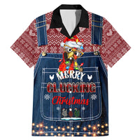 Merry Clucking Christmas Family Matching Mermaid Dress and Hawaiian Shirt Chicken Santa Hat - Wonder Print Shop