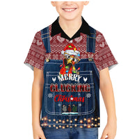 Merry Clucking Christmas Family Matching Mermaid Dress and Hawaiian Shirt Chicken Santa Hat - Wonder Print Shop