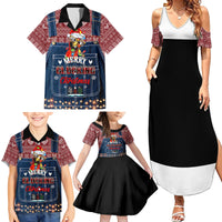 Merry Clucking Christmas Family Matching Summer Maxi Dress and Hawaiian Shirt Chicken Santa Hat - Wonder Print Shop