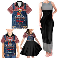 Merry Clucking Christmas Family Matching Tank Maxi Dress and Hawaiian Shirt Chicken Santa Hat - Wonder Print Shop
