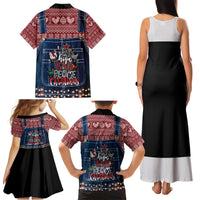 Merry Clucking Christmas Family Matching Tank Maxi Dress and Hawaiian Shirt Chicken Santa Hat - Wonder Print Shop