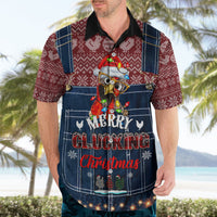 Merry Clucking Christmas Hawaiian Shirt Chicken Santa Hat - Wonder Print Shop