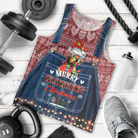 Merry Clucking Christmas Men Tank Top Chicken Santa Hat - Wonder Print Shop