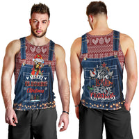 Merry Clucking Christmas Men Tank Top Chicken Santa Hat - Wonder Print Shop