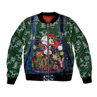 Mooey Christmas Bomber Jacket Cow Santa Hat - Wonder Print Shop