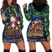 Mooey Christmas Hoodie Dress Cow Santa Hat - Wonder Print Shop
